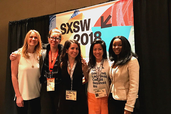 Women in tech take a snapshot on stage - SXSW 2018 Women in tech take a snapshot on stage - SXSW 2018